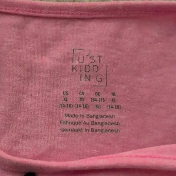 Pink Kids Ruffle Sleeve Top XL - Picture 3 of 4